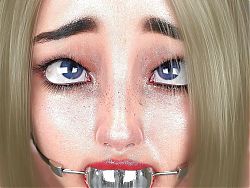Hardcore Restrained Girl Gagged and Cuffed 3D Metal Bondage BDSM Game