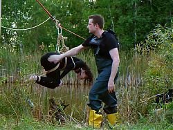 Trained for painal with dunks in the pond - hard anal BDSM