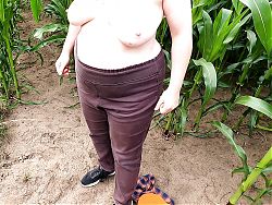 Nice titslapping in cornfield